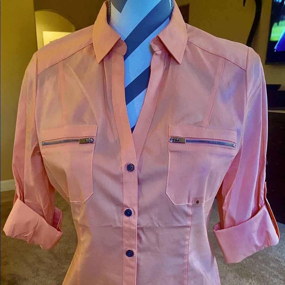 Express Peachy Button-Down Shirt 🍑